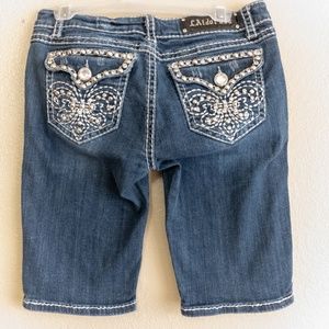 L.A Idol Embellished Bermuda Jean shorts EUC